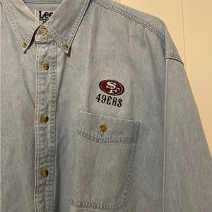 San Francisco 49ers Lee Sport Light Blue Denim Shirt
